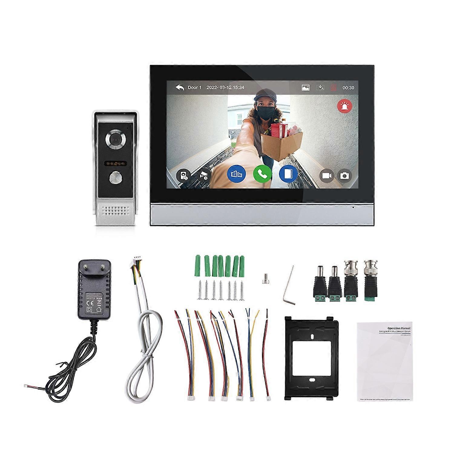 Caméra de sonnette vidéo sans fil avec affichage WiFi 7 pouces écran tactile Kit de caméra de porte vidéo Dua