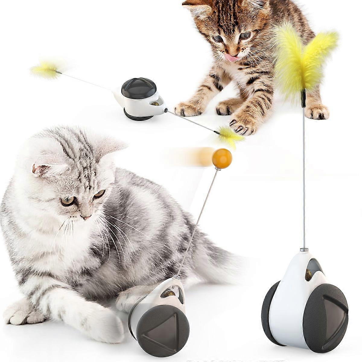 FSC-01 Interactive Cat Ball Toys with Feathers Tumbler Cat Moving Toys Funny Exercise Kitten