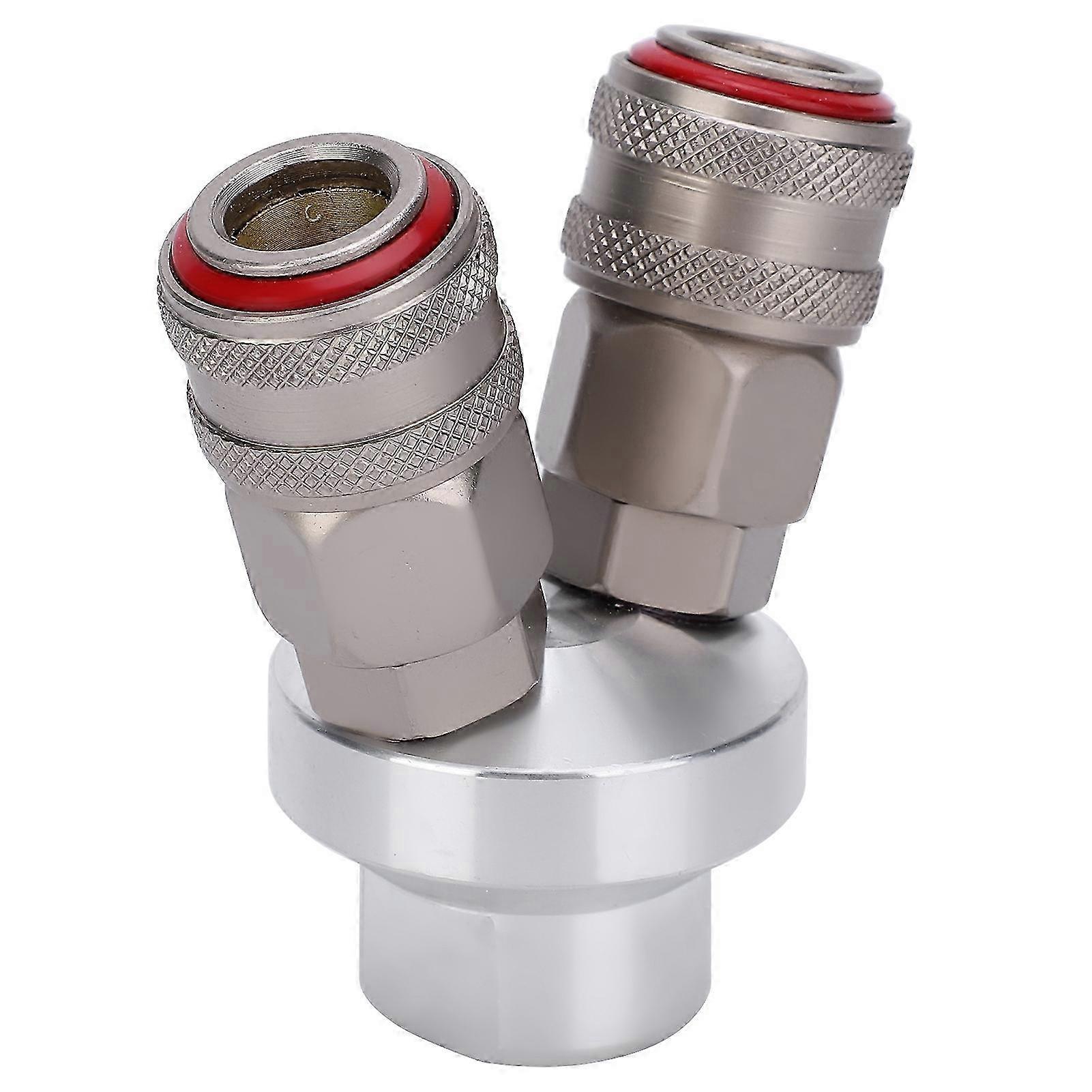 2 Way Connector Chrome Plated Pneumatic Component Carbon Steel G1/4in Thread Quick Coupler