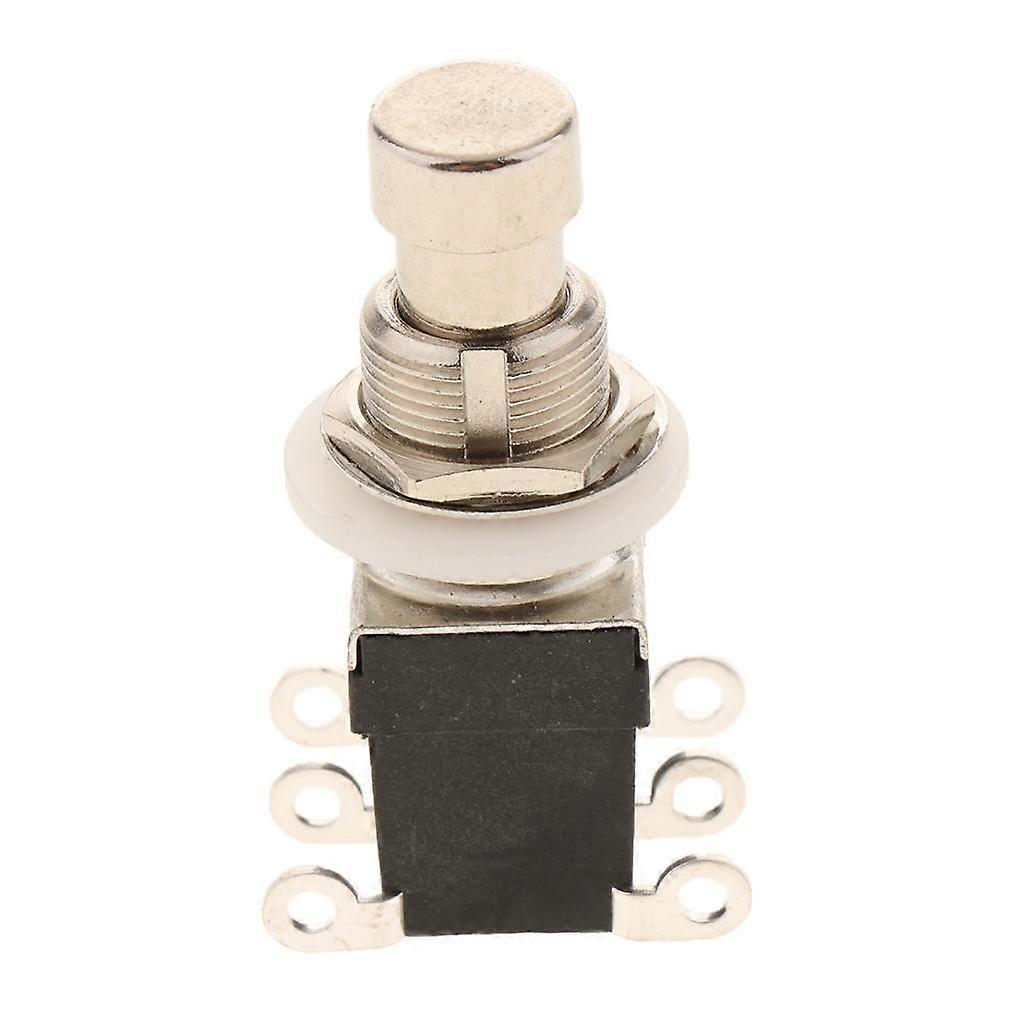 Guitar Switch Push Button 6 Pins True Bypass Black 1.5 x 0.79 x 0.79 inch