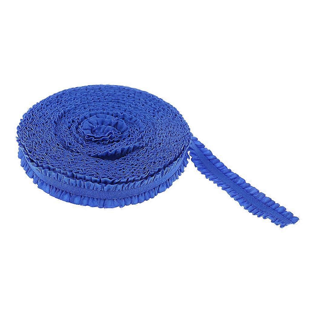 1 Roll Picot Lace Double Ruffle Ribbon Sewing Crafts Blue