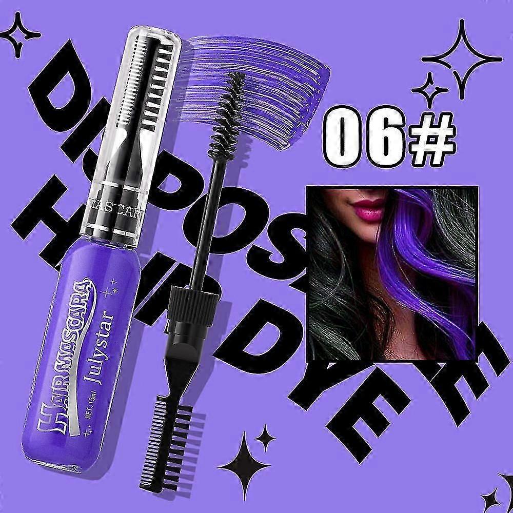 Wegwerp dubbele haarverf, kleurmarkering kleurstof, multifunctionele wimper en wenkbrauw haarverf, cos party stage make-up kleurstof kam