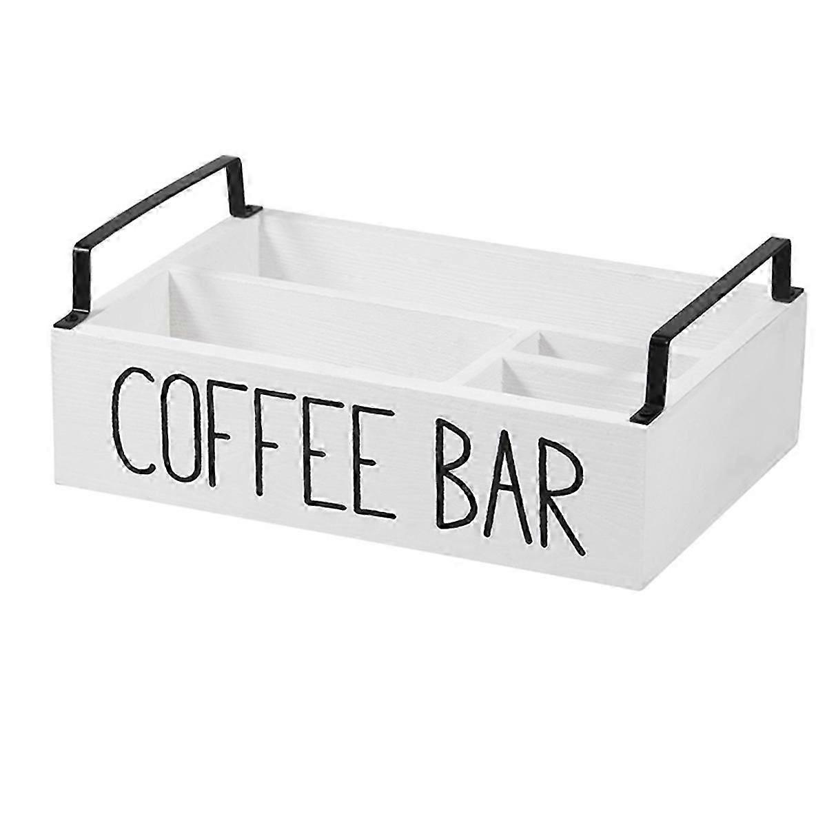 منظم محطة قهوة خشبي - ملحقات بار القهوة ، حامل كبسولات القهوة ، سلة تخزين للهوم