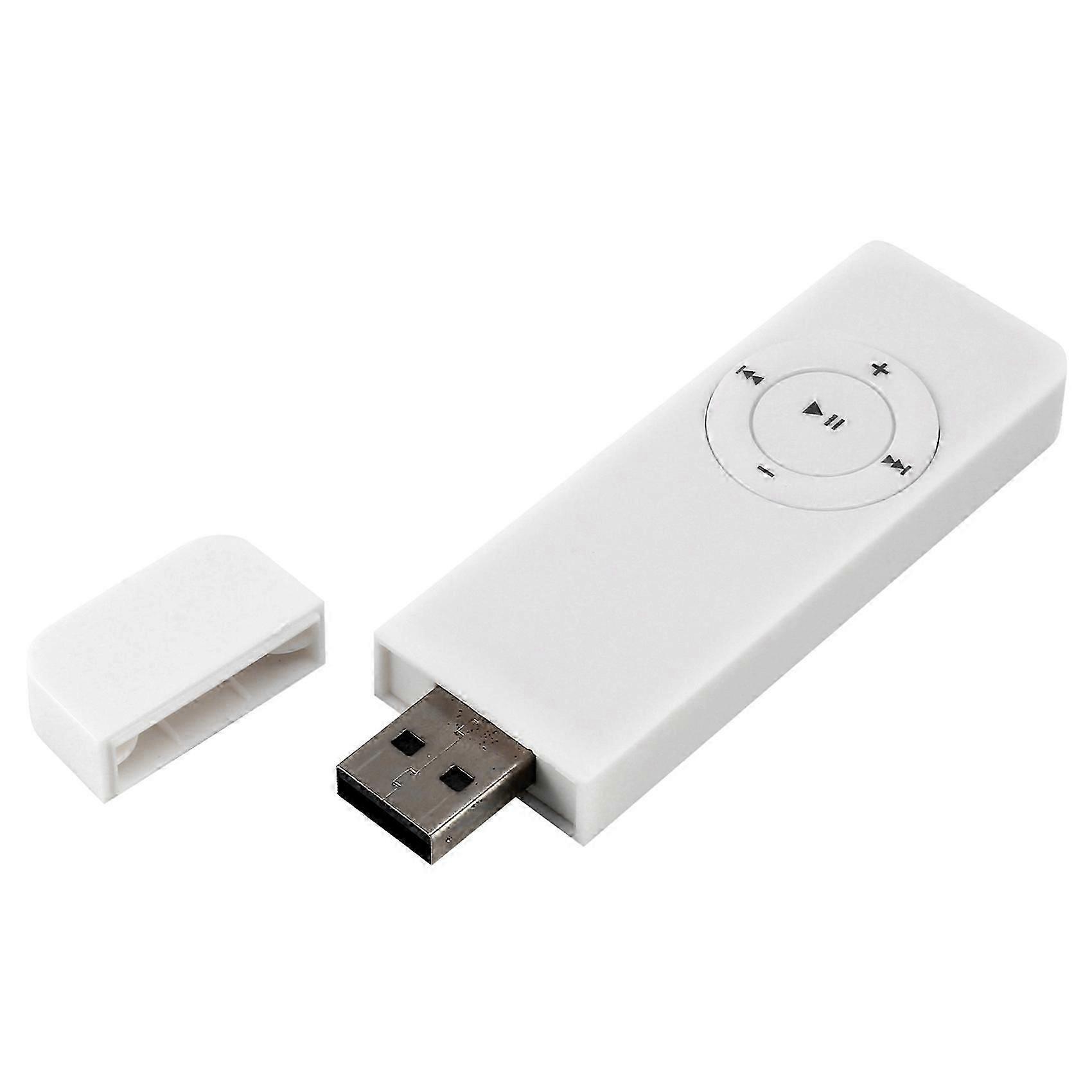 Portable USB Sport U Disk Mini Mp3 Music Player Support 32GB TF Card(white) js