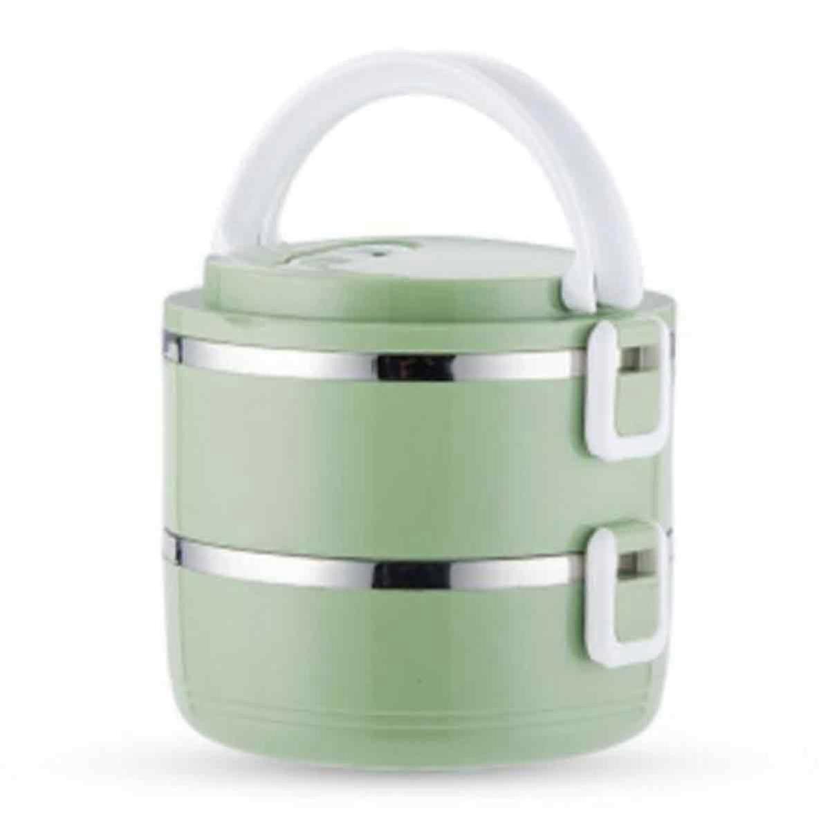 Stainless Steel 2-Layer Thermal Lunch Box Stackable Leakproof Lunch Container
