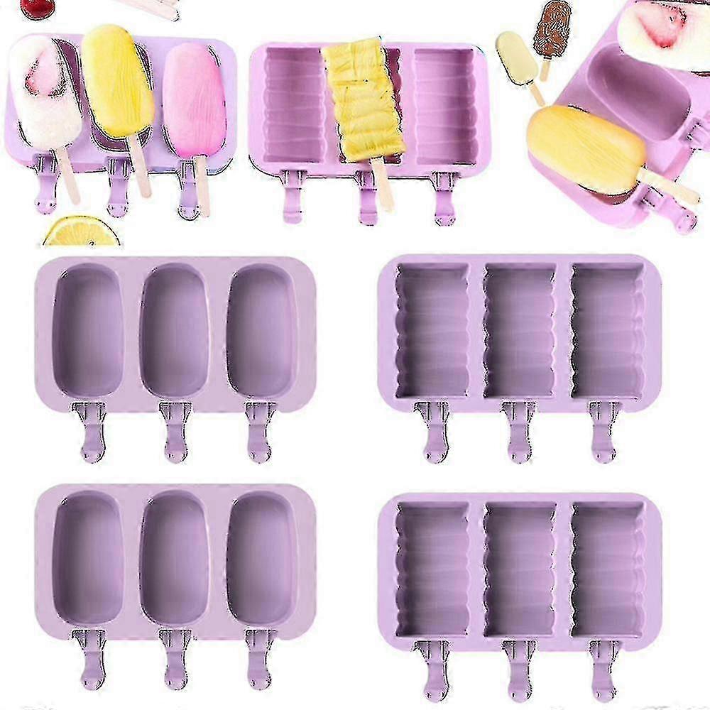 Ice Lolly Moulds 2 Pieces Silicone Ice Cream Mould Pop Ice Lolly Makers Popsicle Molds Edition a
