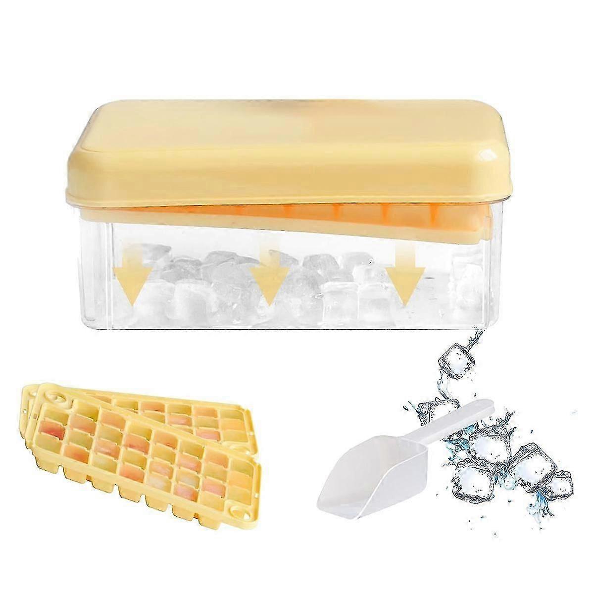 Ice Cube Tray with Lid - 60 Easy-Release Ice Molds for Freezer with Container