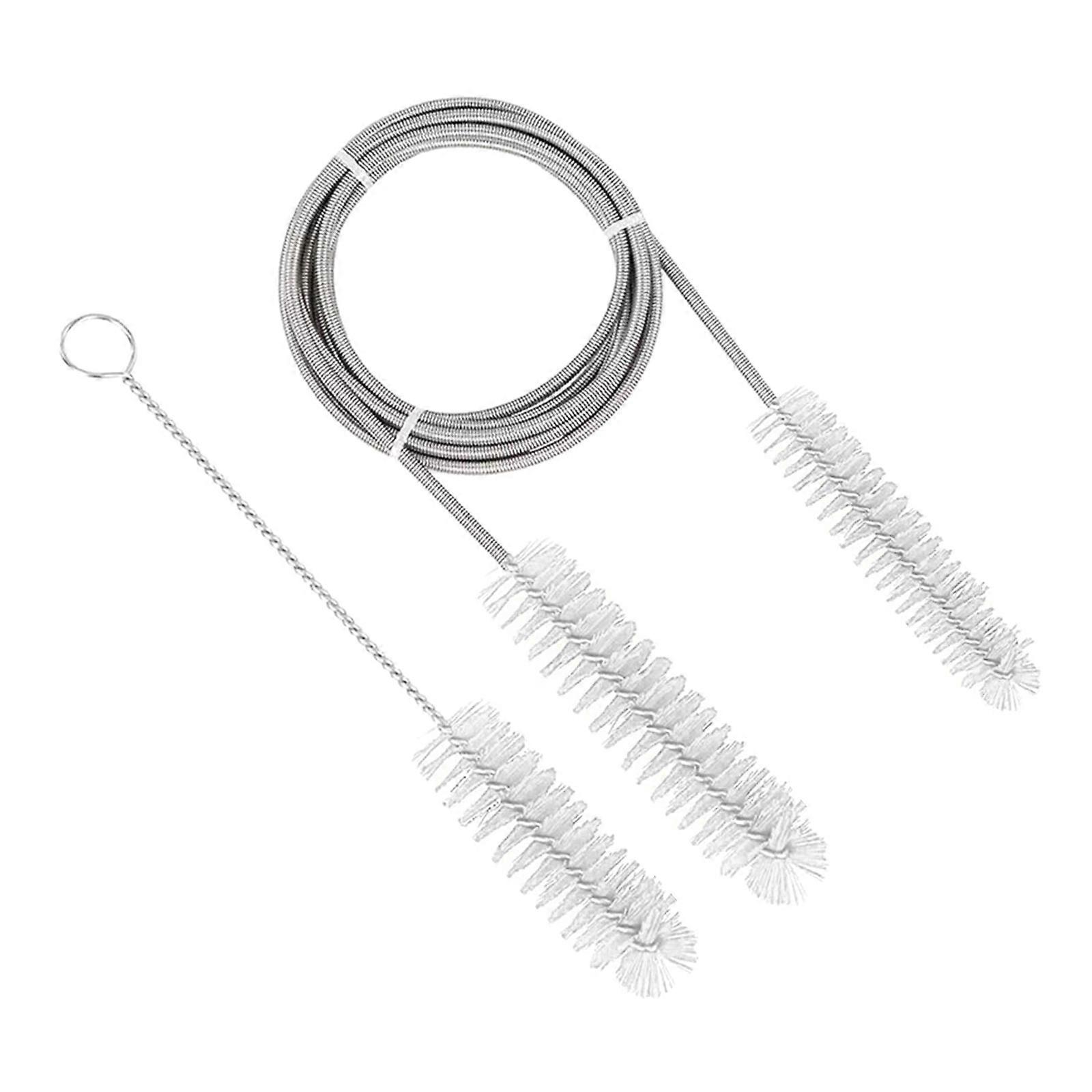 Double Ended Flexible Spring Bent Pipe Cleaner Brushes Set Steel Drain Brush for Aquariums and Lab Use Cleaning Tool  Transparent