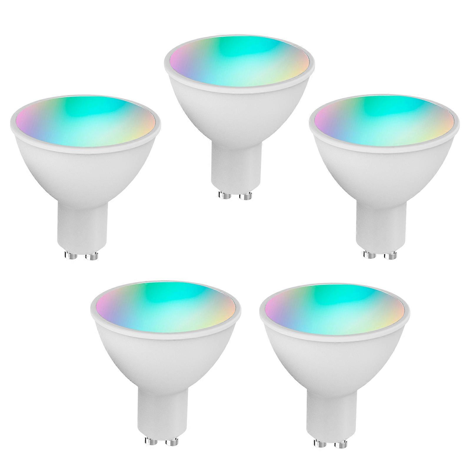 WiFi Smart Bulb RGB+W+C LED Bulb 5W GU10 Dimmable Light Phone APP Remote Control Compatible with Alexa Home Tmall Elf for Voice Control