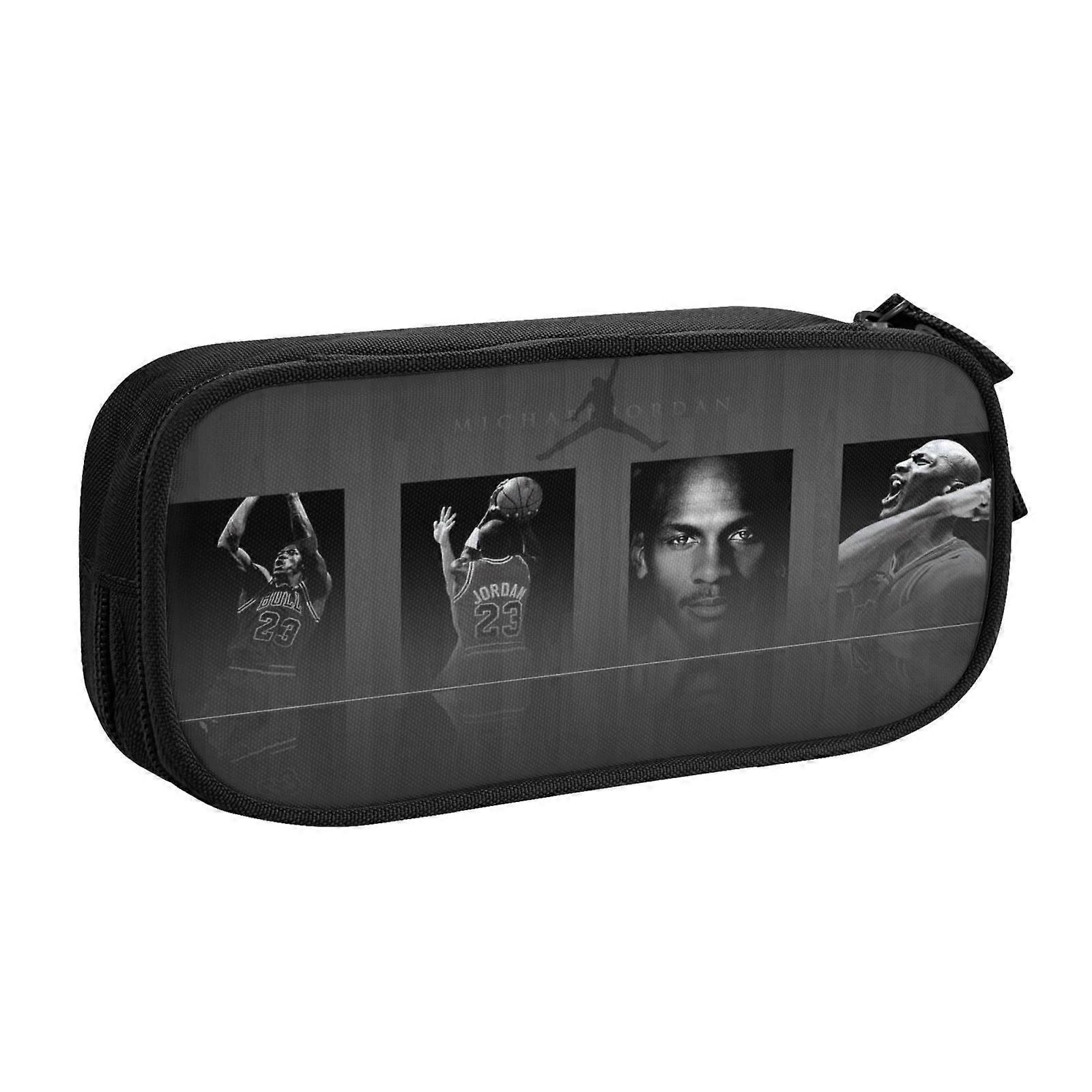 s128 Michael Jordan Pencil Case for Office &; School - Oxford Υφασμάτινη τσάντα φερμουάρ με 5 υποδοχές στυλό &; 130 τσέπες πλέγματος (προσαρμοσμένο λογότυπο) p128