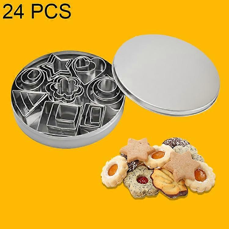 24 PCS / Set Stainless Steel DIY Cookie Biscuits Molds Geometry Baking Tools