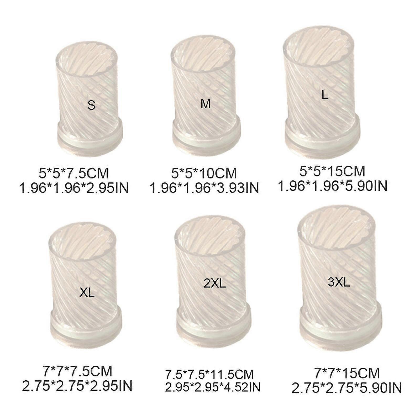 Durable 6 Sizes Cylinder Molds with Spiral Pattern for Candle Making DIY Handmade Candle Beeswax Bath Bomb Soap Crayon