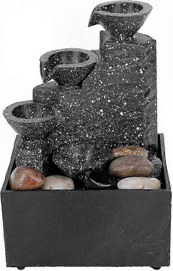 USB Desktop Fountain, Mini Tabletop Water Feature, Decorative Rockery Fountain for Home or Office