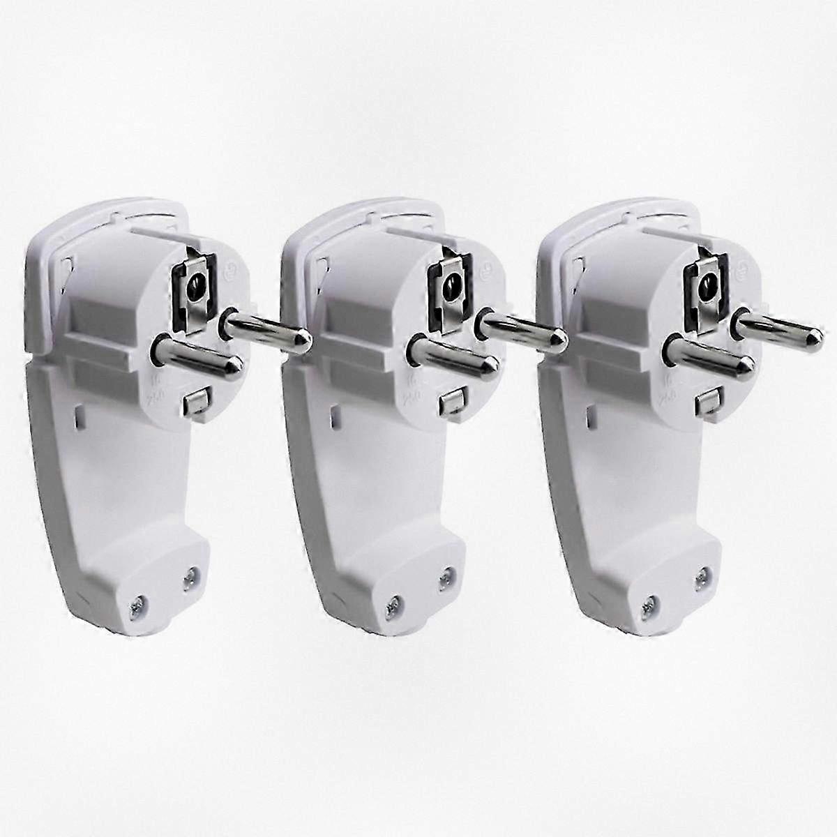 3pcs Angled Flat Plug 250V 16A, European Style Flat Power Plug, EU Standard Electrical Connector