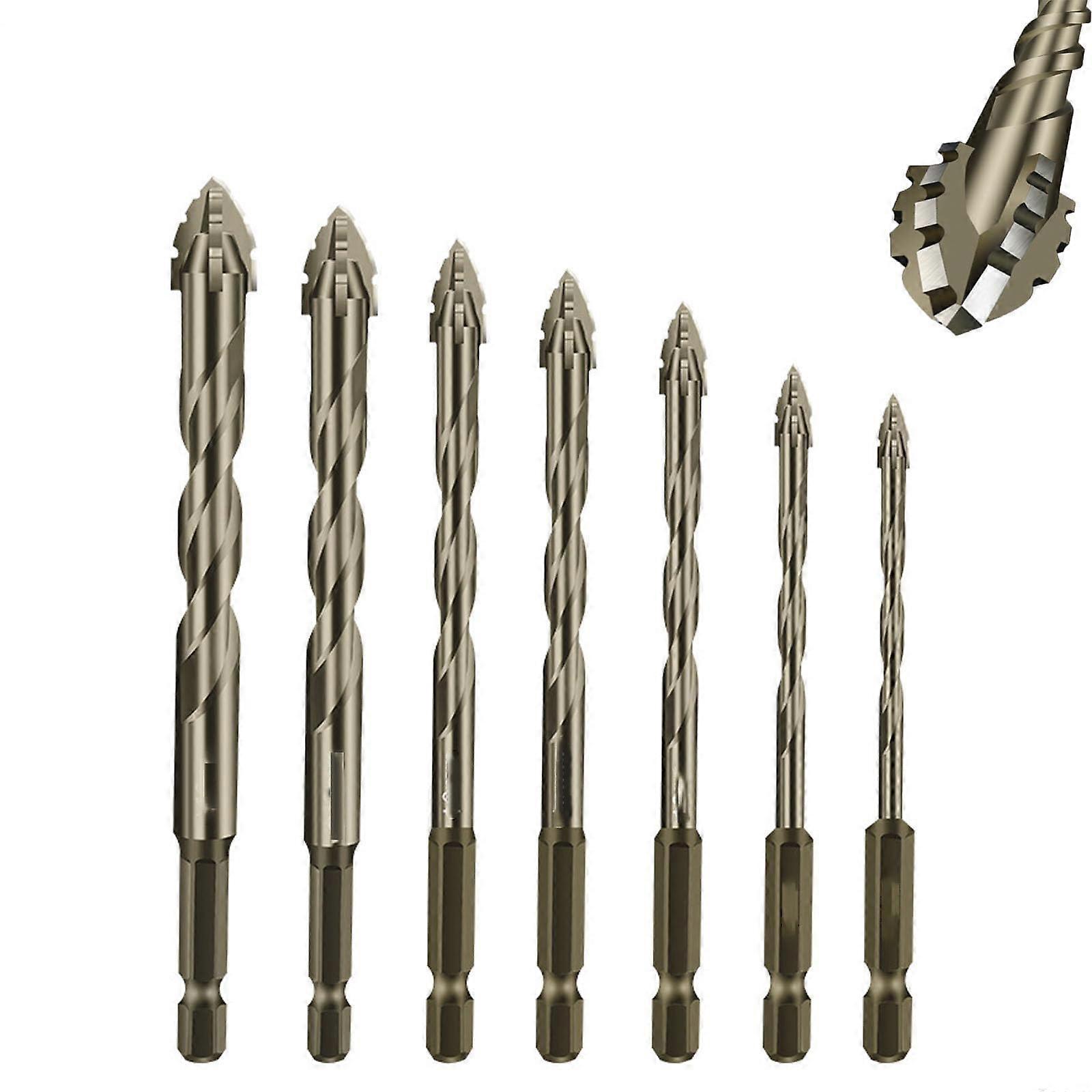Four-Flute Sawtooth Eccentric Drill Bit, High-Strength Sawtooth Eccentric Drill Bit, Multifunction Drill Bit Set