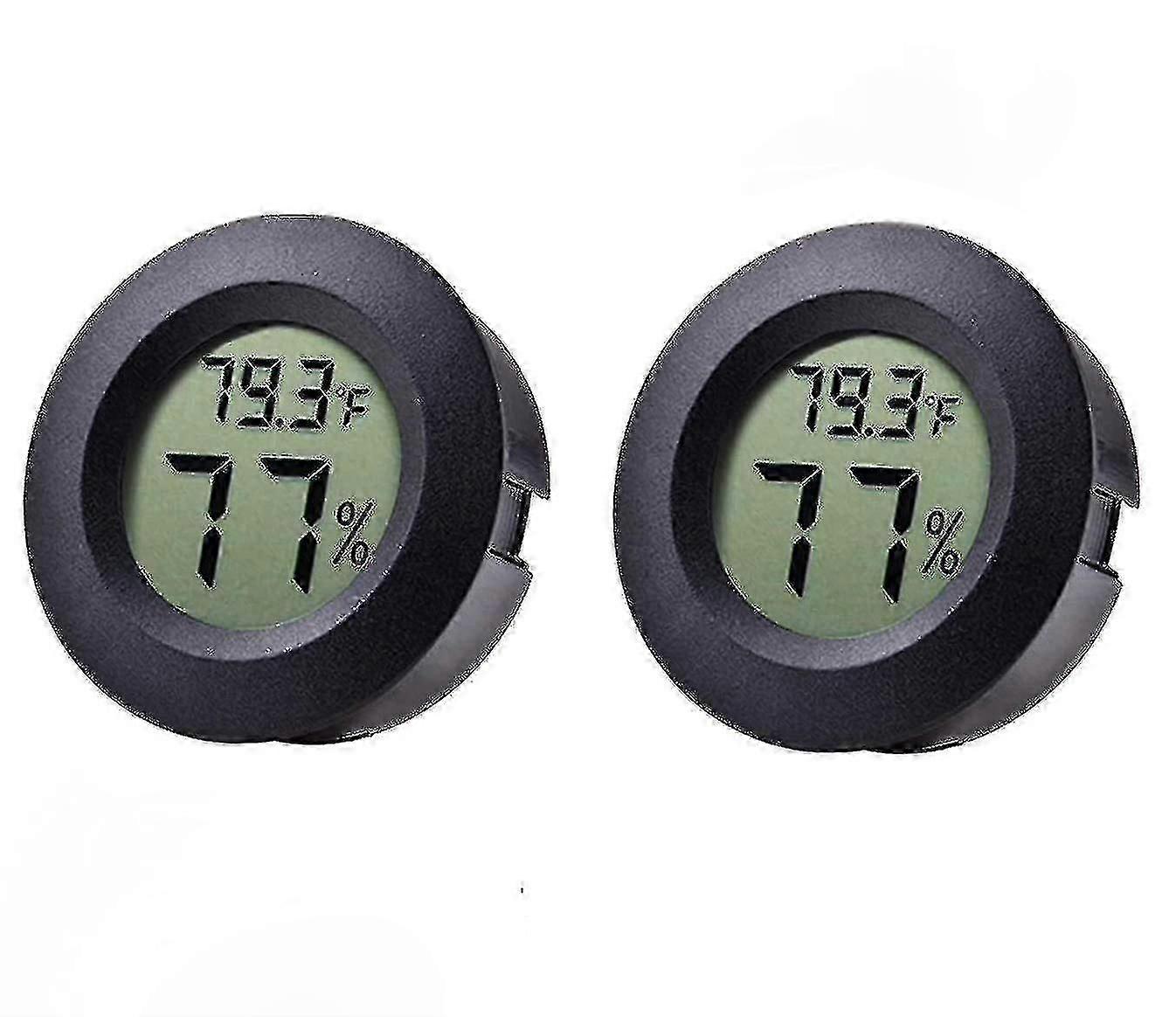 Mini Thermometers Hygrometers Set Of 2 For Fridge Freezer Electronic Hygrometer Built-in Indoor Thermometer Temperature Humidity Detector Ud01 Black