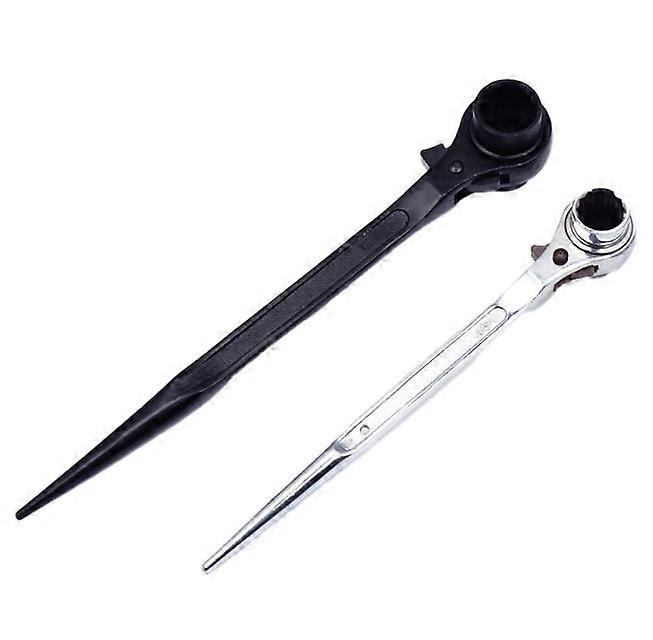 2Pcs Ratchet Wrench Spanner Tool 19x22 Reversible Construction Spud Wrench for Work