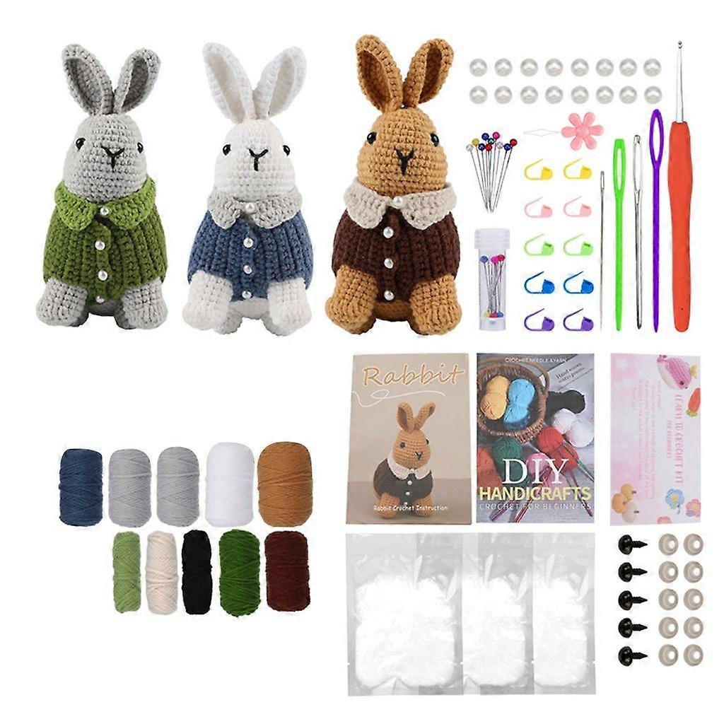 Cute Animal Kits Starter Pack with Yarn Hook, Crochet Accessories For Beginner