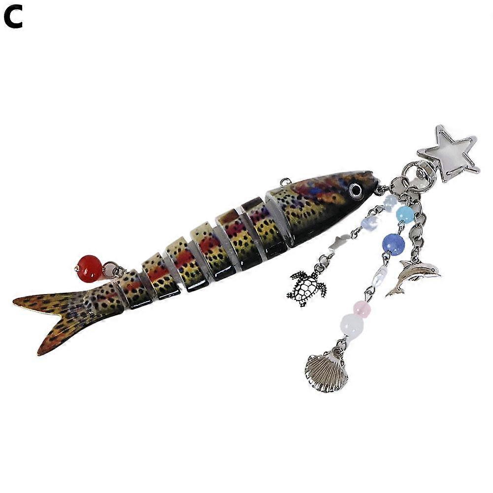 Fish hook keychain bait keychain backpack pendant reative
