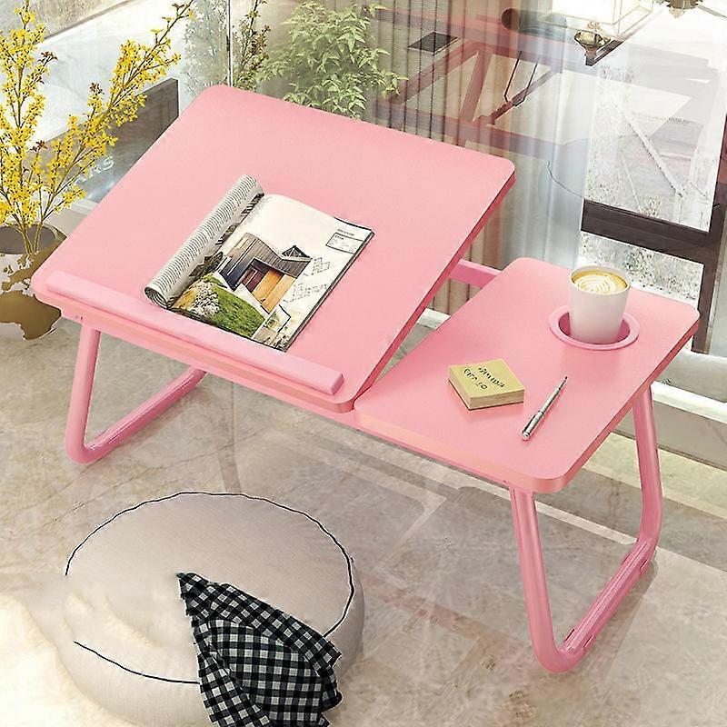 Bed Four-Speed Lifting Table Folding Laptop Desk Adjustable Dormitory Lazy Table with Cup Holder, Size: 55x32x25cm