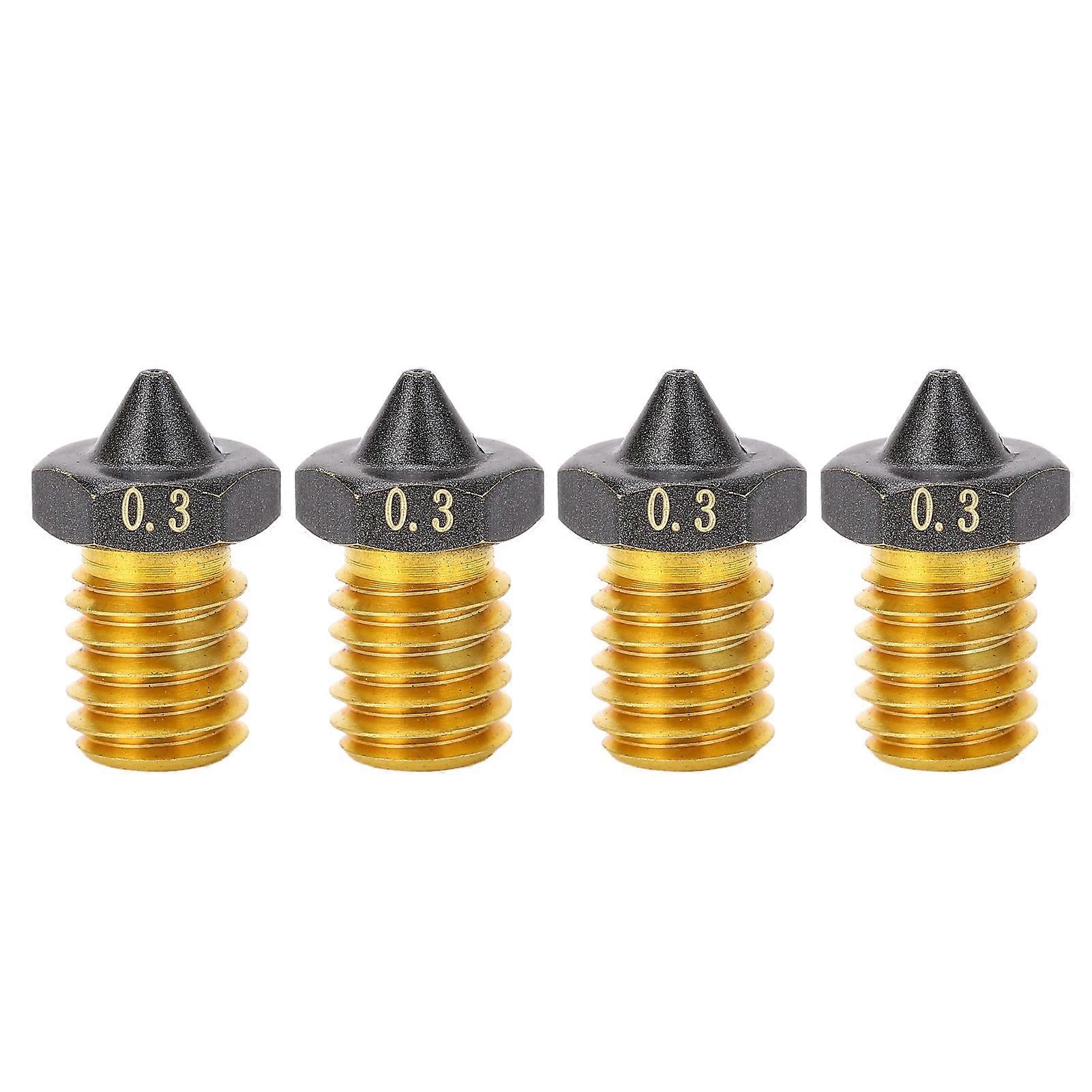 4PCS 3D Set PTFE Coated Flow High Speed Printing Extruder Brass Nozzle for Voron MK3S 3D Printer