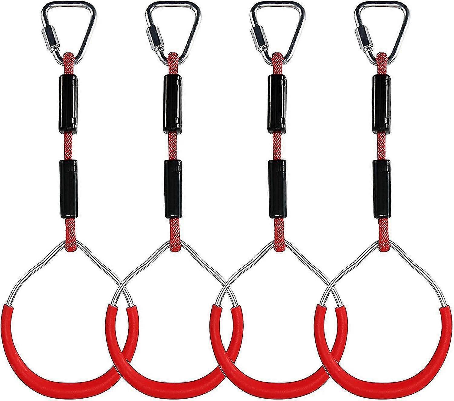Children's Climbing Rings Multi-function Swing With Plastic Rings Max Load 160kg Climbing Ring Obstacle Garden Swingred