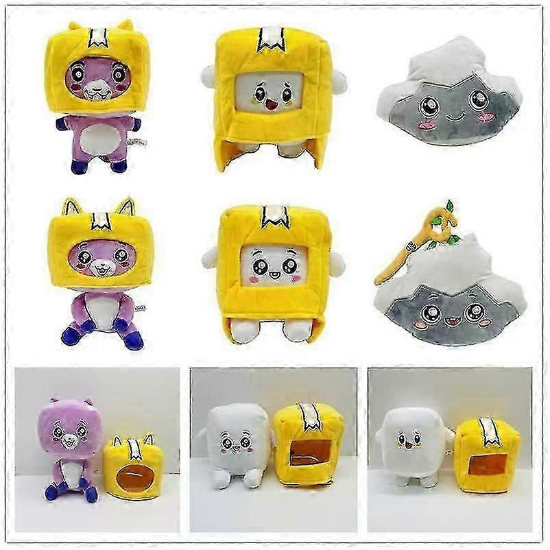 Lankybox Boxy + Foxy + Rocky Plush Soft Stuffed Toy Kid Game Figure Plushie Doll