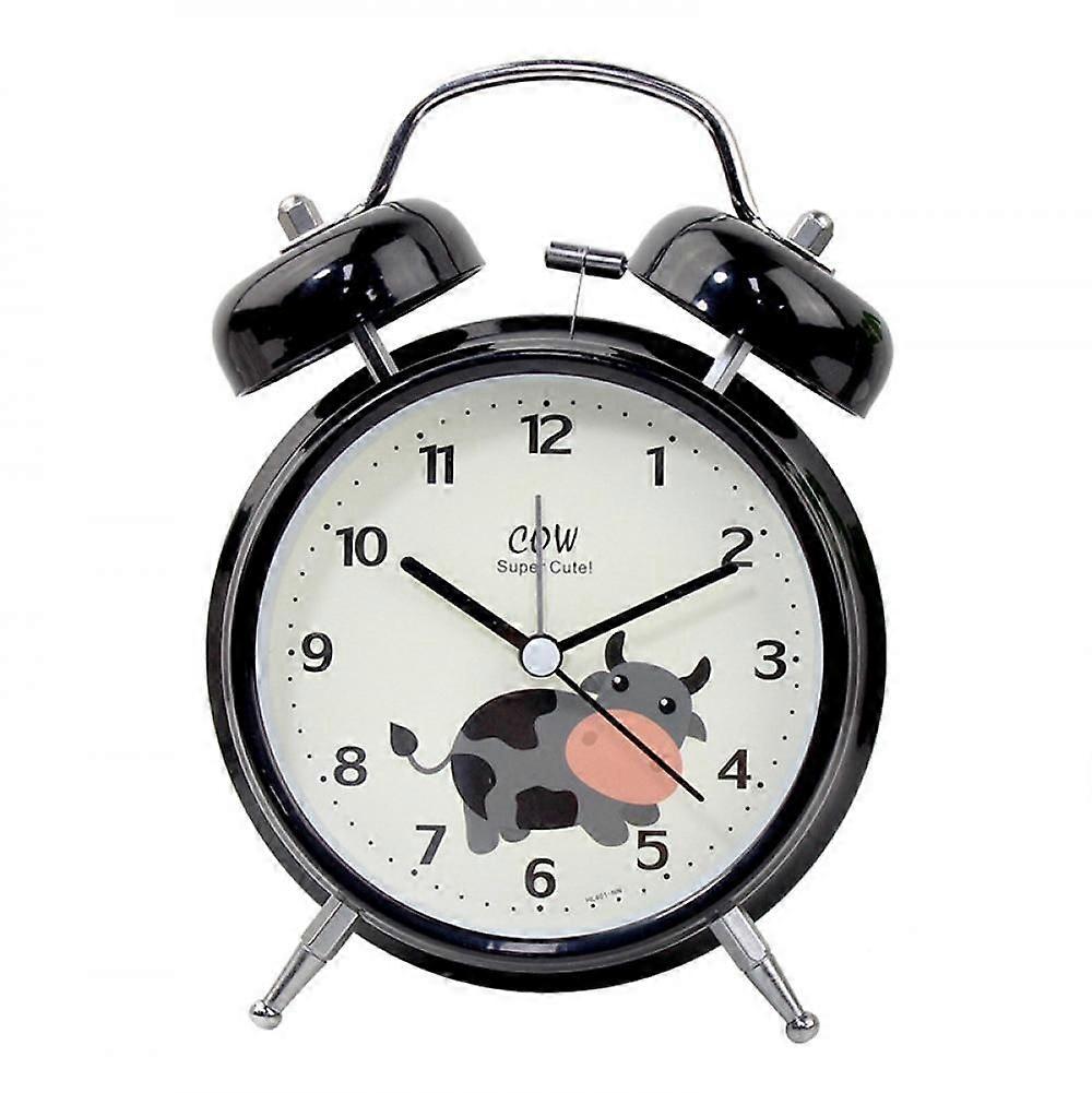 SAYTAY 3 inches Alarm Clock, Analog Metal Cattle Alarm Clock , Student Home Decoration Desktop Clock