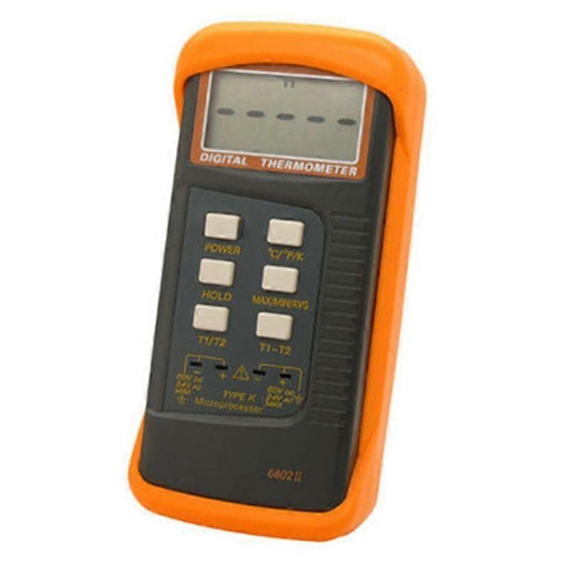 Temperature Meter Dual Channel K Type 6802II Digital Thermocouple LCD Display