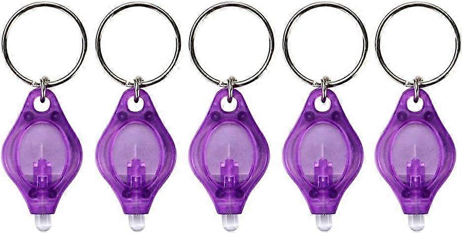 Mini Keychain Flashlight, Purple5pcs/set,Portable LED Light, Super Bright Keychain Finger Lamp,Flashlight Pendant Lamp for Dark Areas/Camping/Hunting/