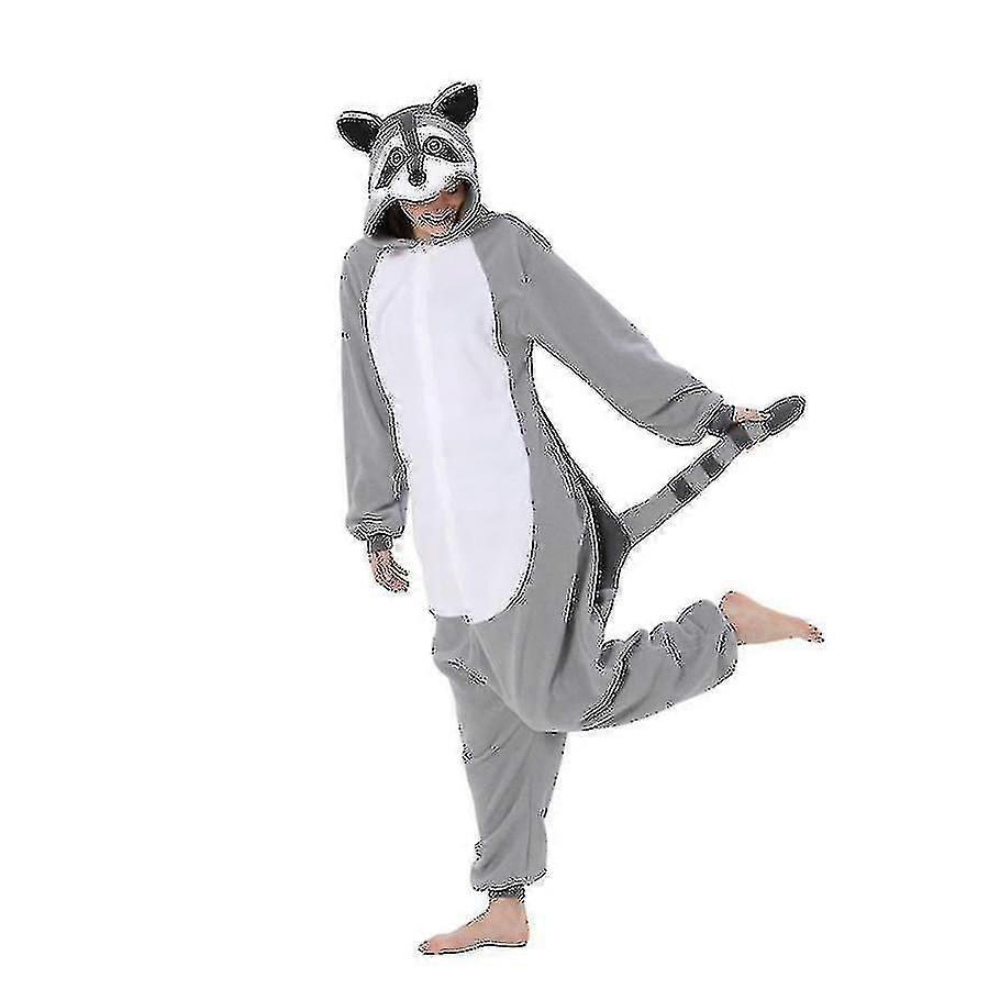 Raccoon Costume For Adults Animal Full Body Pajamas Halloween