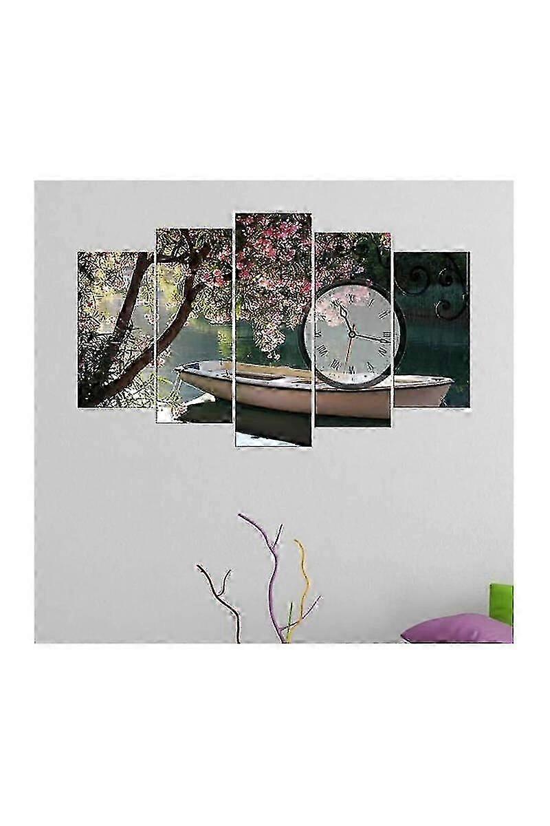 Pink Nature 5 Pieces Mdf Clock Table