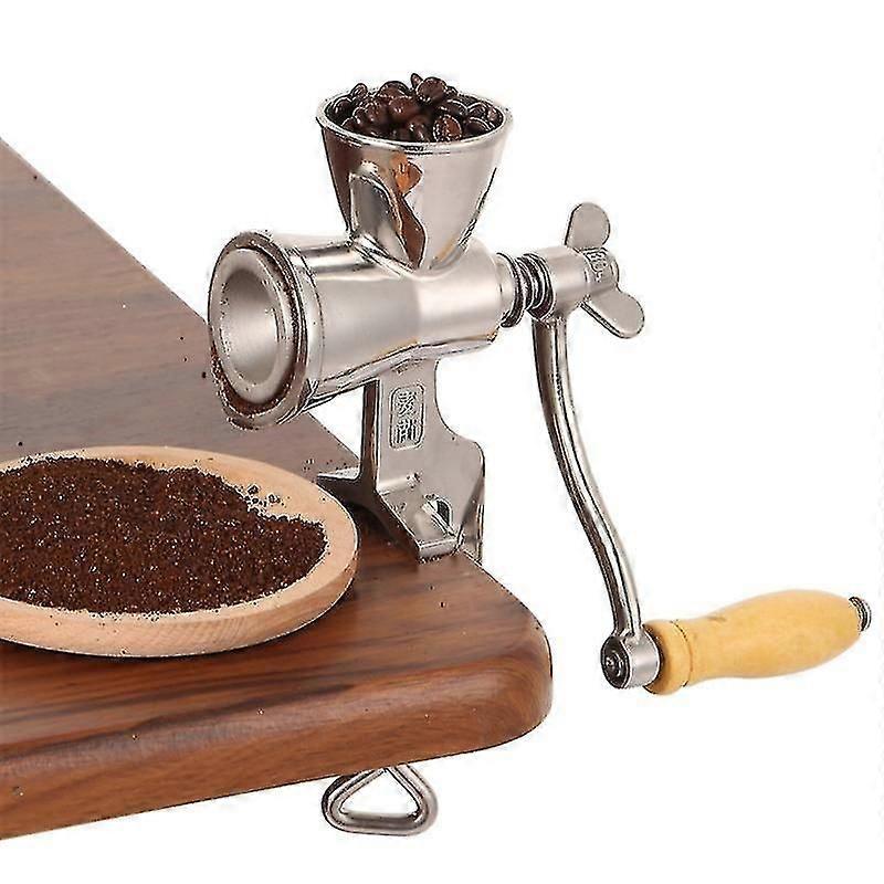 Manual Grain Grinder, Table Clamp Design Cereal Corn Mill Powder Machine With Wooden Handle, Home Ki