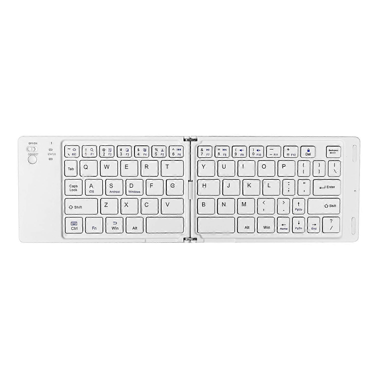 Foldable Mini Wireless Full Size Keyboard for Travel, Ultra-Slim Design, Connects Up to 3 Devices, Compatible with iPhone, iPad, Mac, Android, Windows