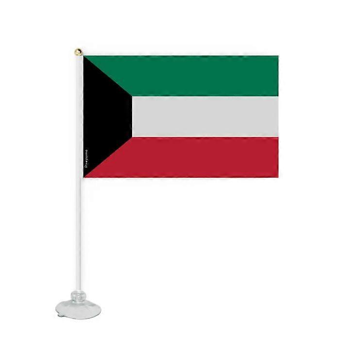 Flag - Kuwait - Mini Suction Cup Flag - 20 x 30 cm - Polyester - Double-Sided Printing
