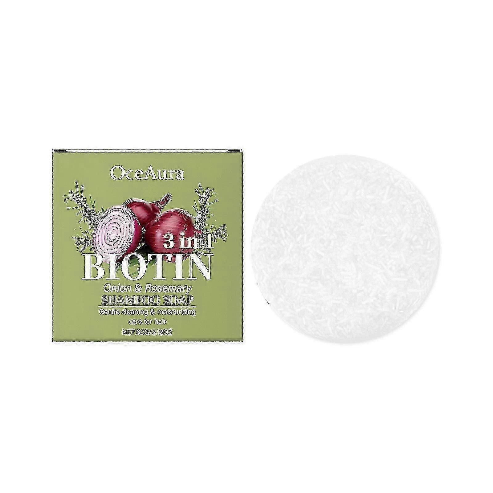OceAura Onion Rosemary Shampoo Soap Gentle cleansing foam improves frizz, smoothes hair, shampoo soap