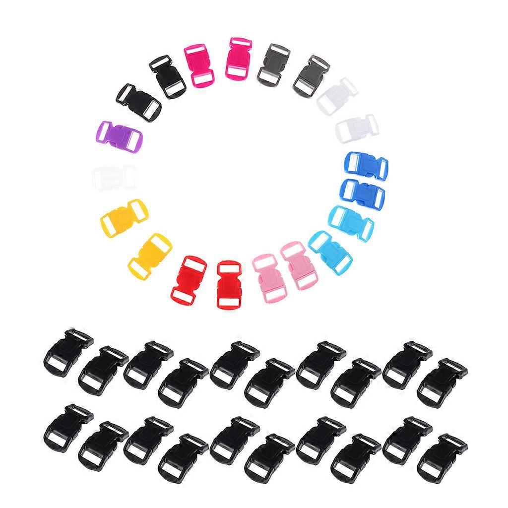 40pcs 10mm Mixed Curved Side Release Plastic Buckle for Bracelet
