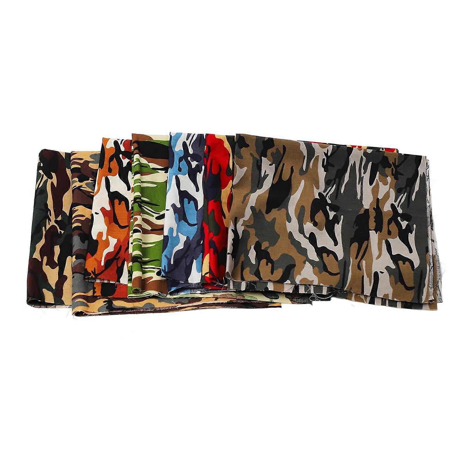 Camouflage Cotton Fabric, 7Pcs Wide Assorted Soft Breathable Patchwork Fabric for Craft DIY, 18.9 x 18.9in