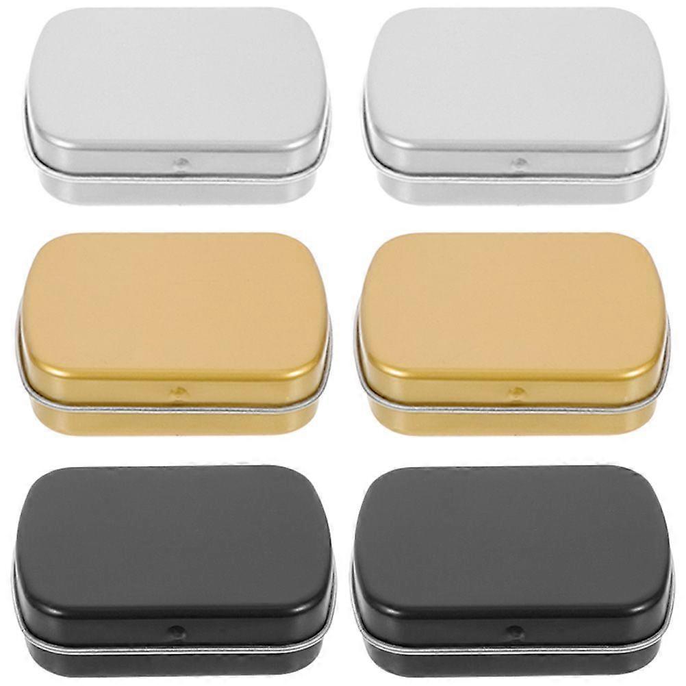 6Pcs Rectangular Candy Case Iron Sample Boxes Small Objects Organizer Small Storage Box