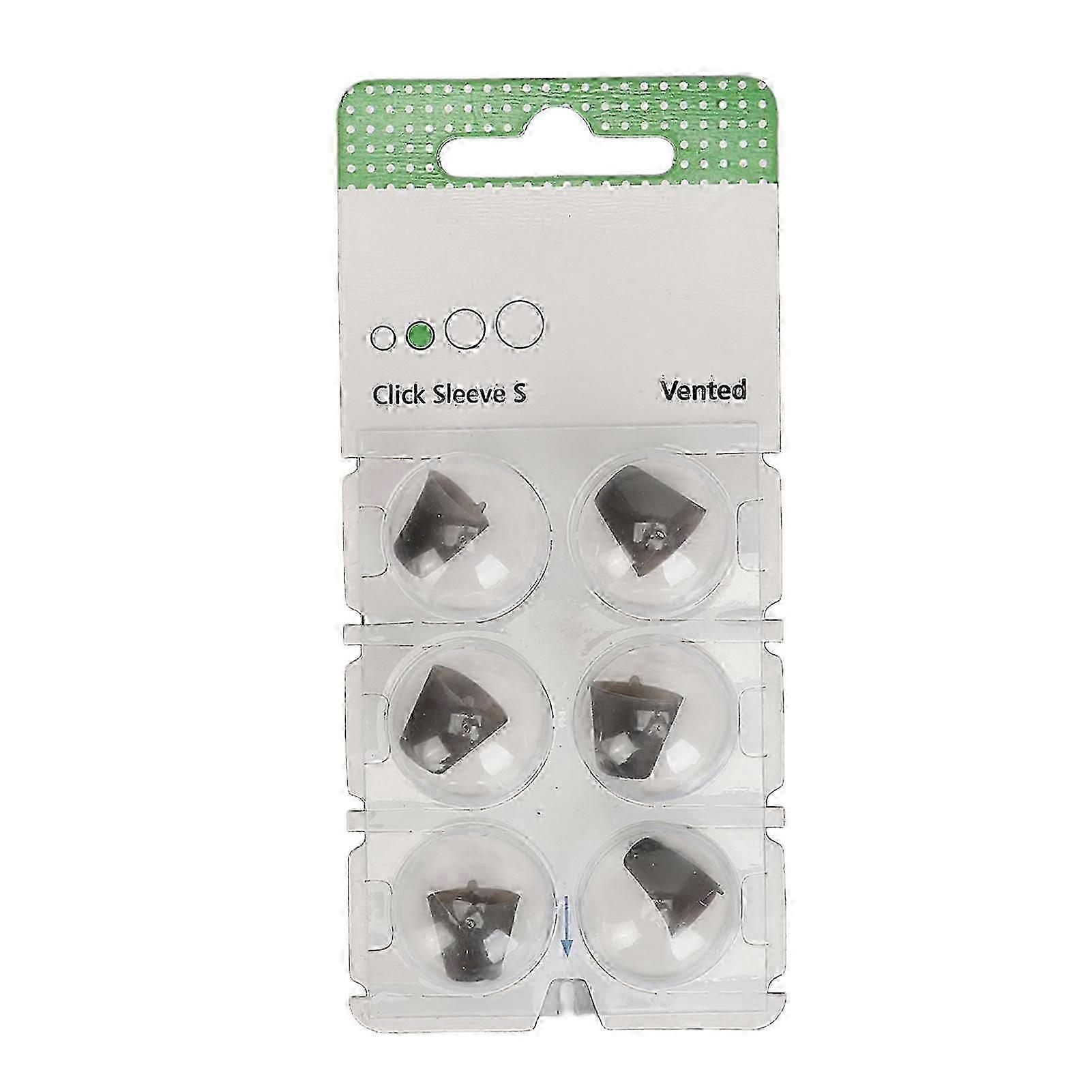 6pcs Click Sleeve Vented Silicone Anti Static Washable Sound Amplifier Click Sleeve Accessory Black S_Gift for G, Happy H