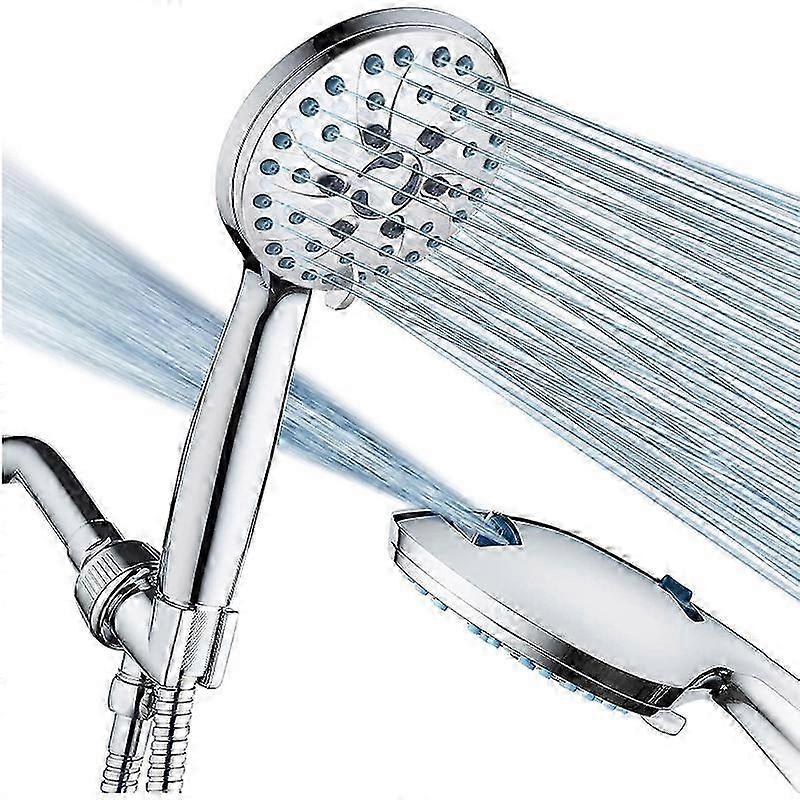 高圧シャワーヘッド、ハンドヘルド、5つのスプレーモード、59インチホース&ホルダー