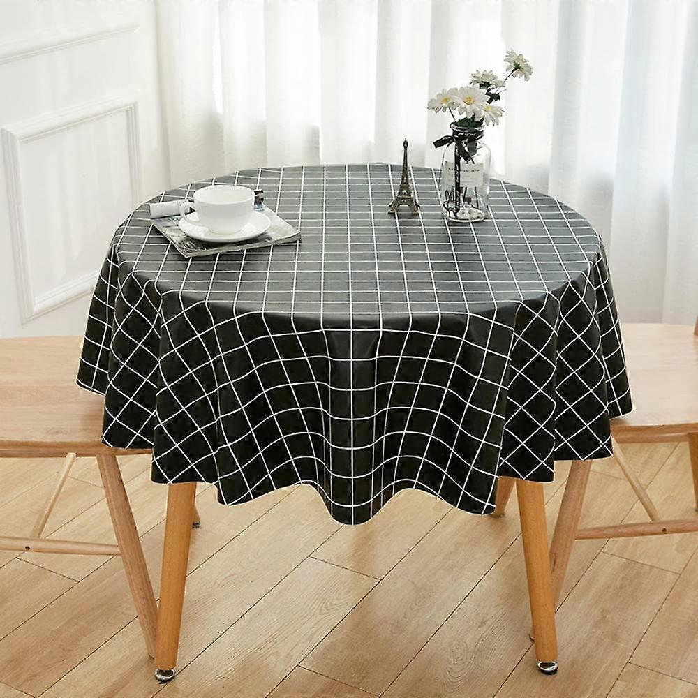 Washable Tablecloth WaterRepellent Lotus Effect PVC Solid Colour Rectangular Choice of Colours and Sizes Black 140 × 180 cm