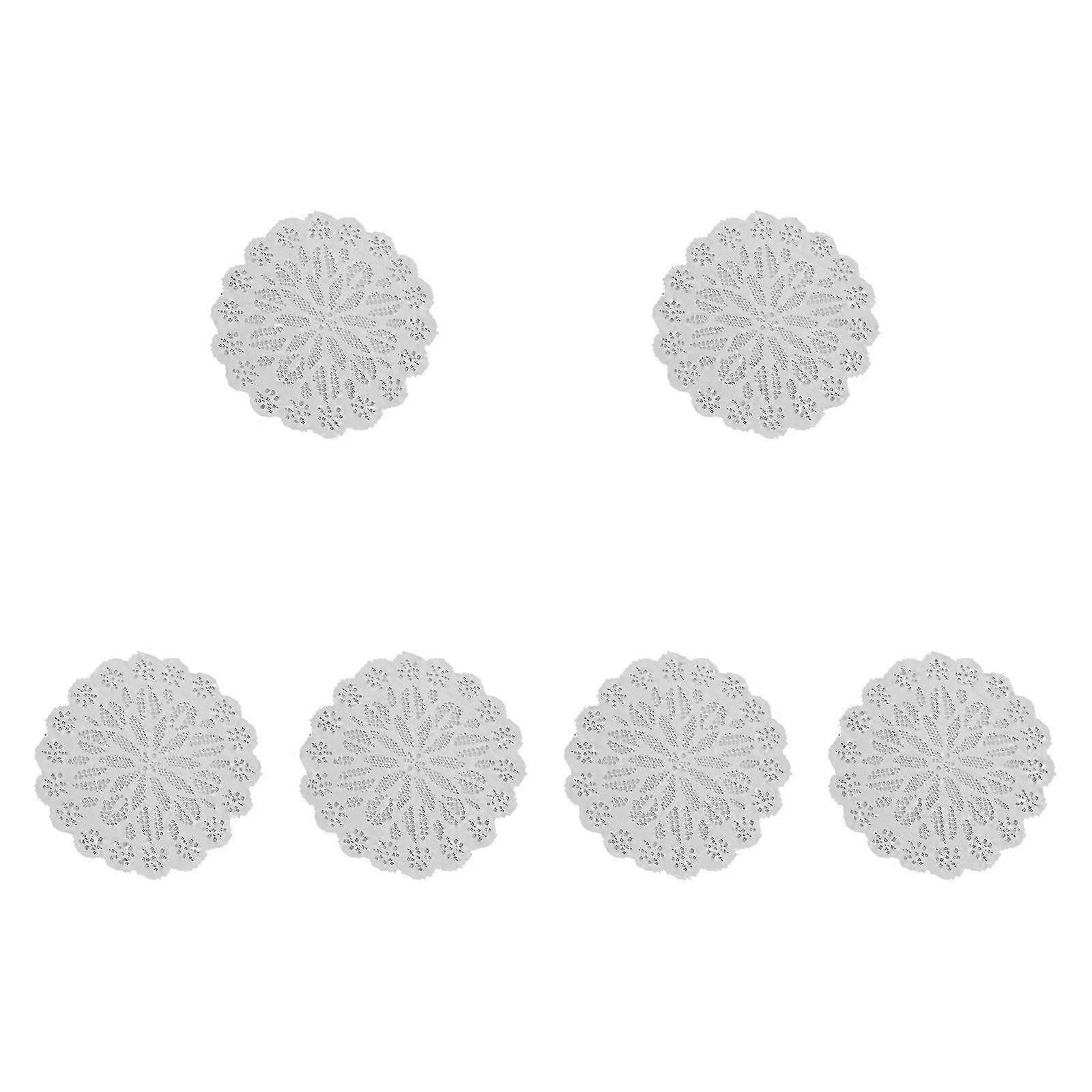 Set mit 6 Vintage-Spitzen-Tischsets dekorative Vasenmatten für zu Hause oder im Restaurant in eleganter weißer Farbe