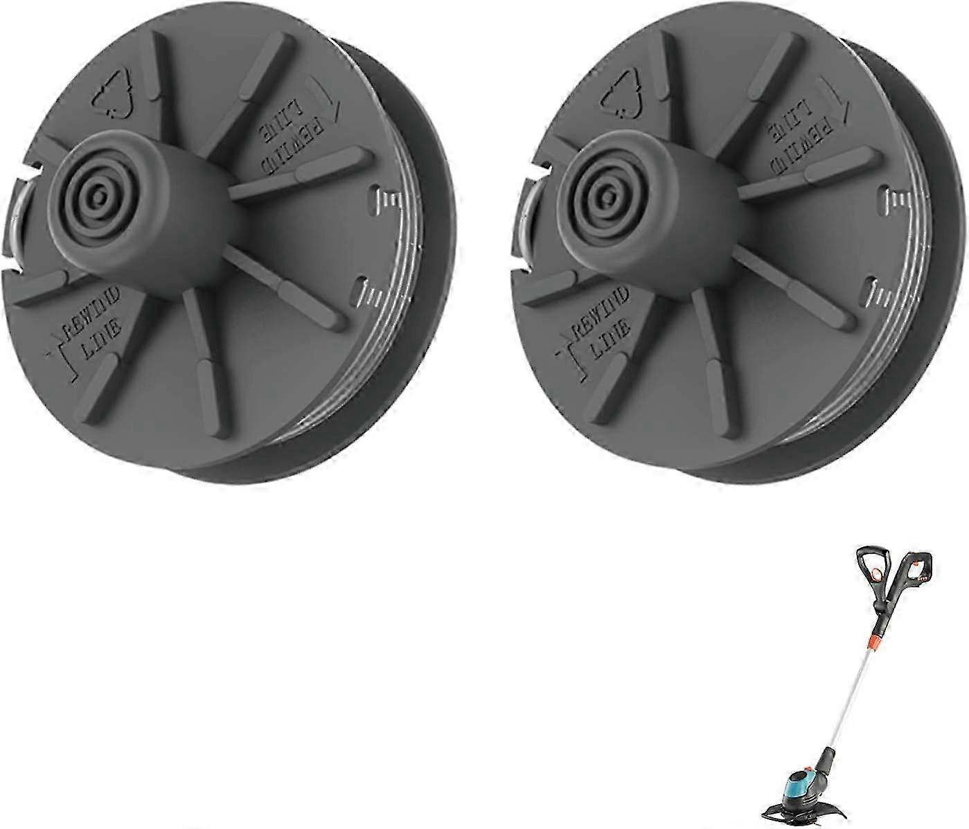 Set of 2 Replacement Spools for Grass Trimmers, 3mm Line Spools Suitable for Various Grass Trimmer Models