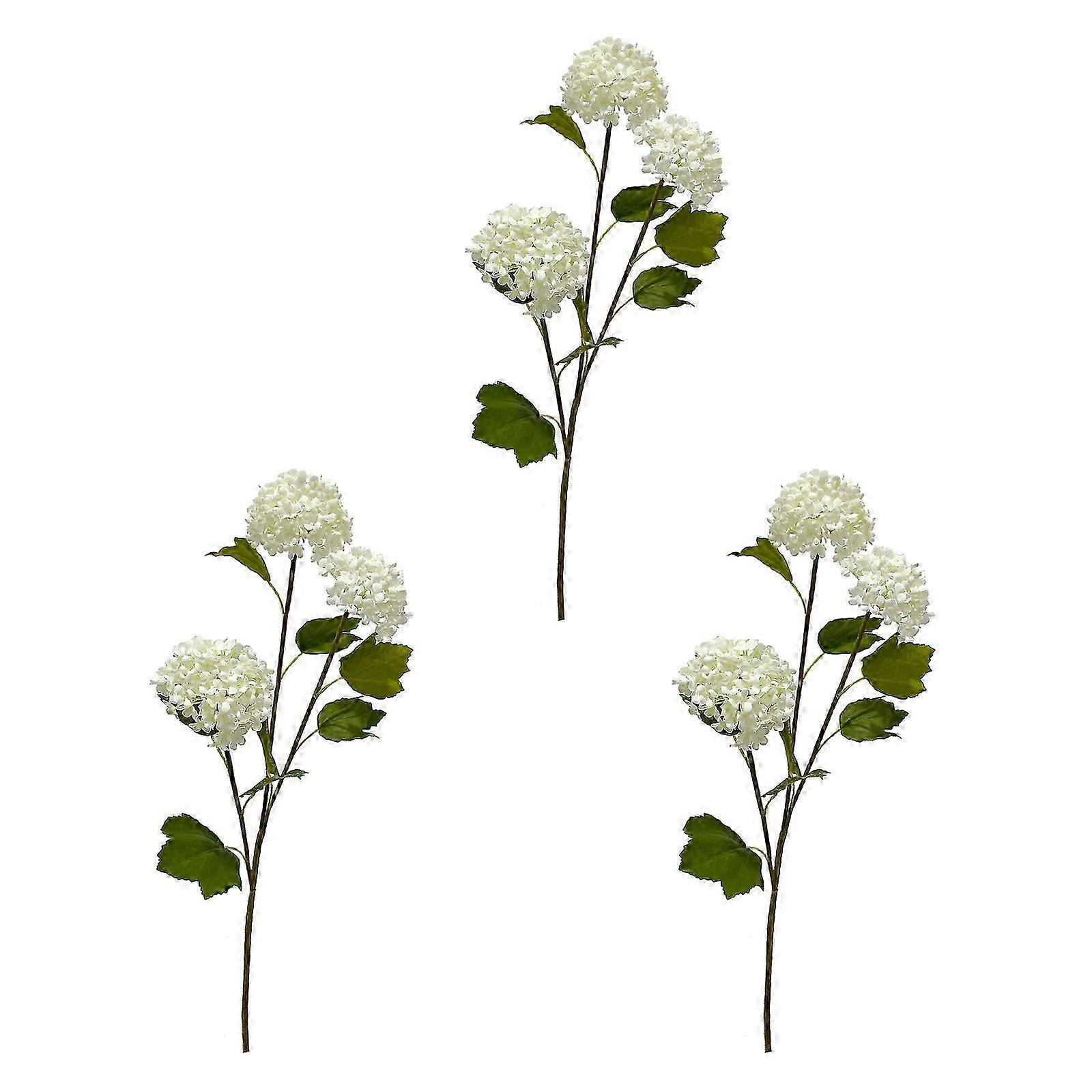 2025 Beautiful 3-Head White Wood Hydrangea Stems (3 Stems Included)
