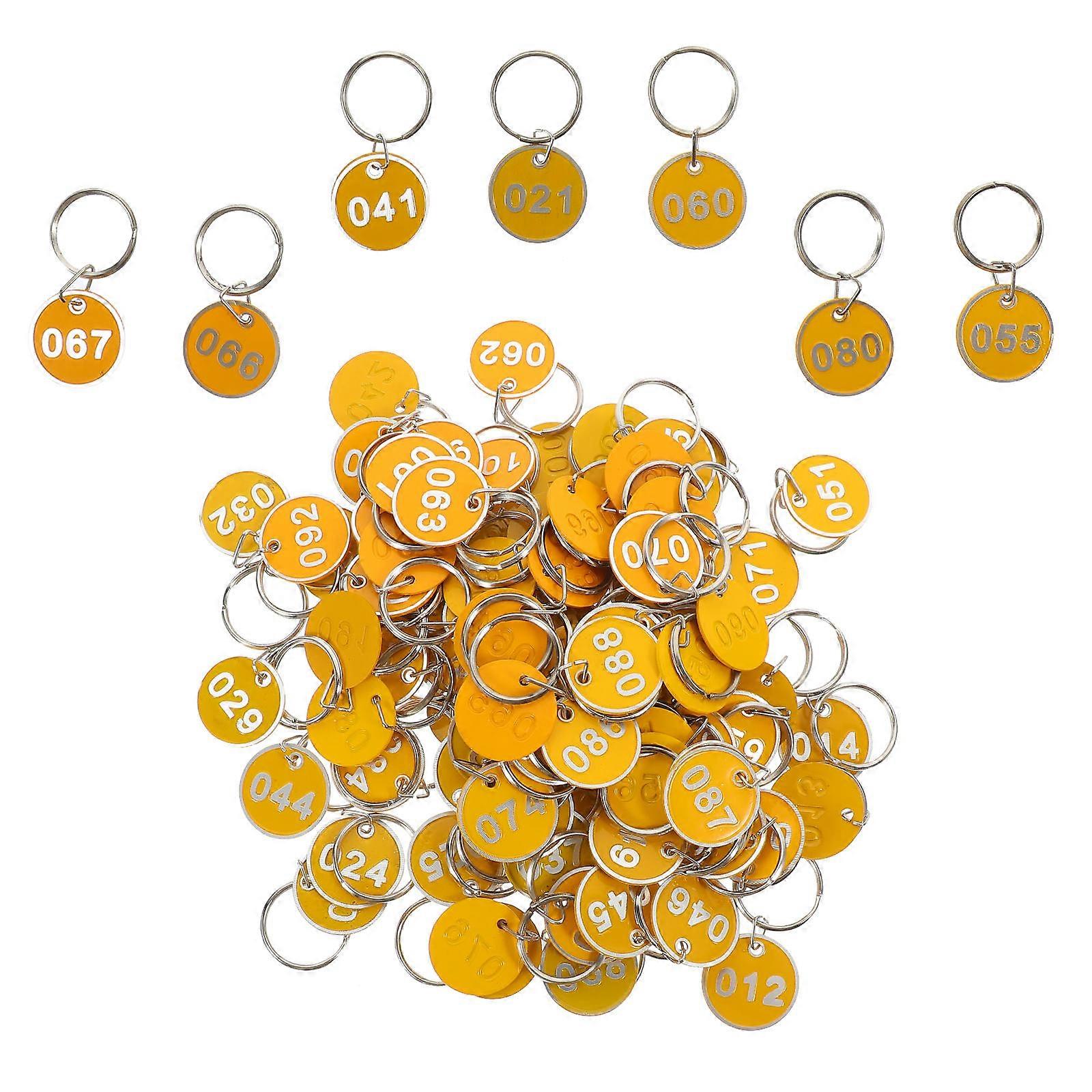 Here's a polished and professional product description based on your input:
**100PCS Key Tags with Rings – Durable Aluminum ID Labels for Sauna,