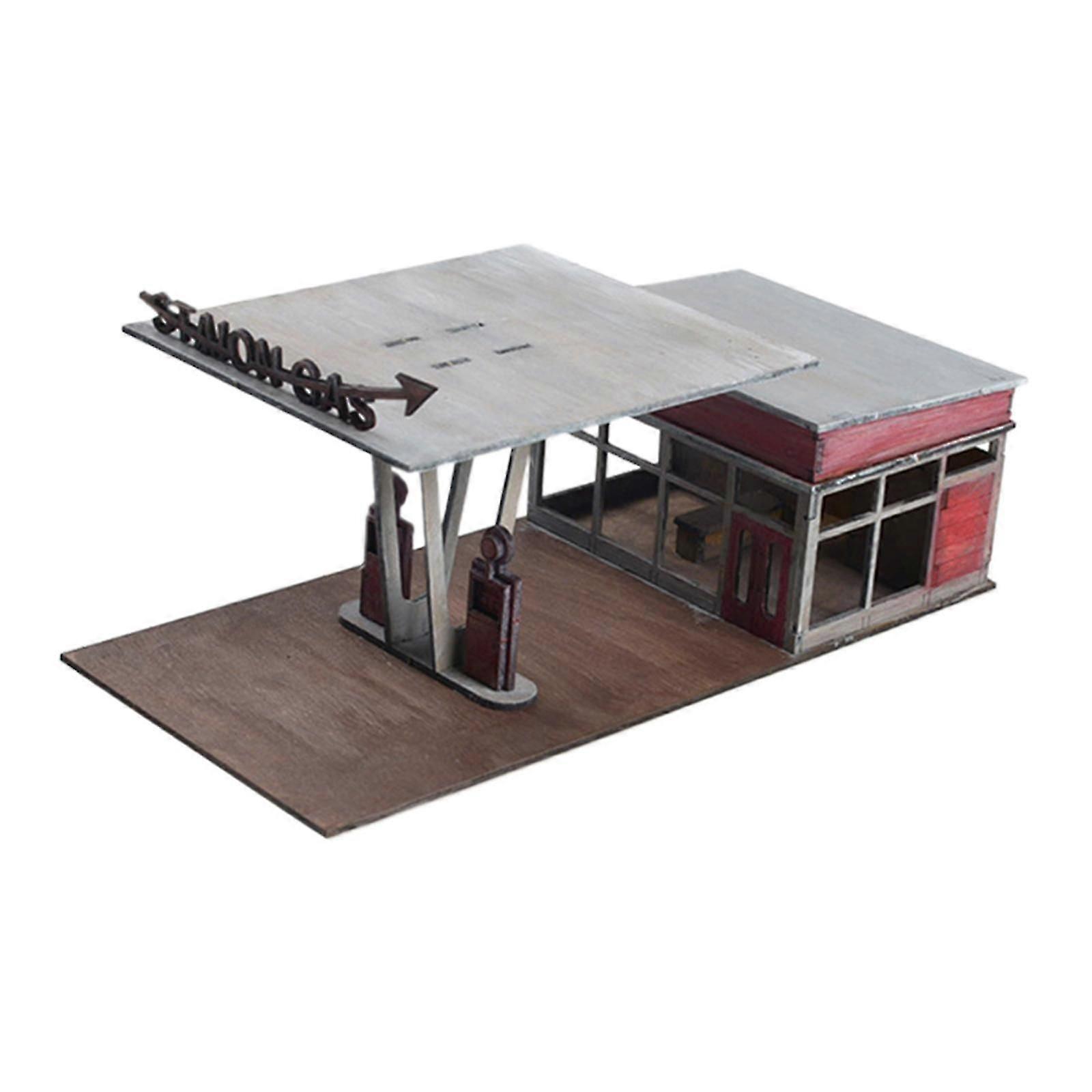 Gas Station Building Kits 1:64 1:72 Scale for Accessory Layout Model Railway
