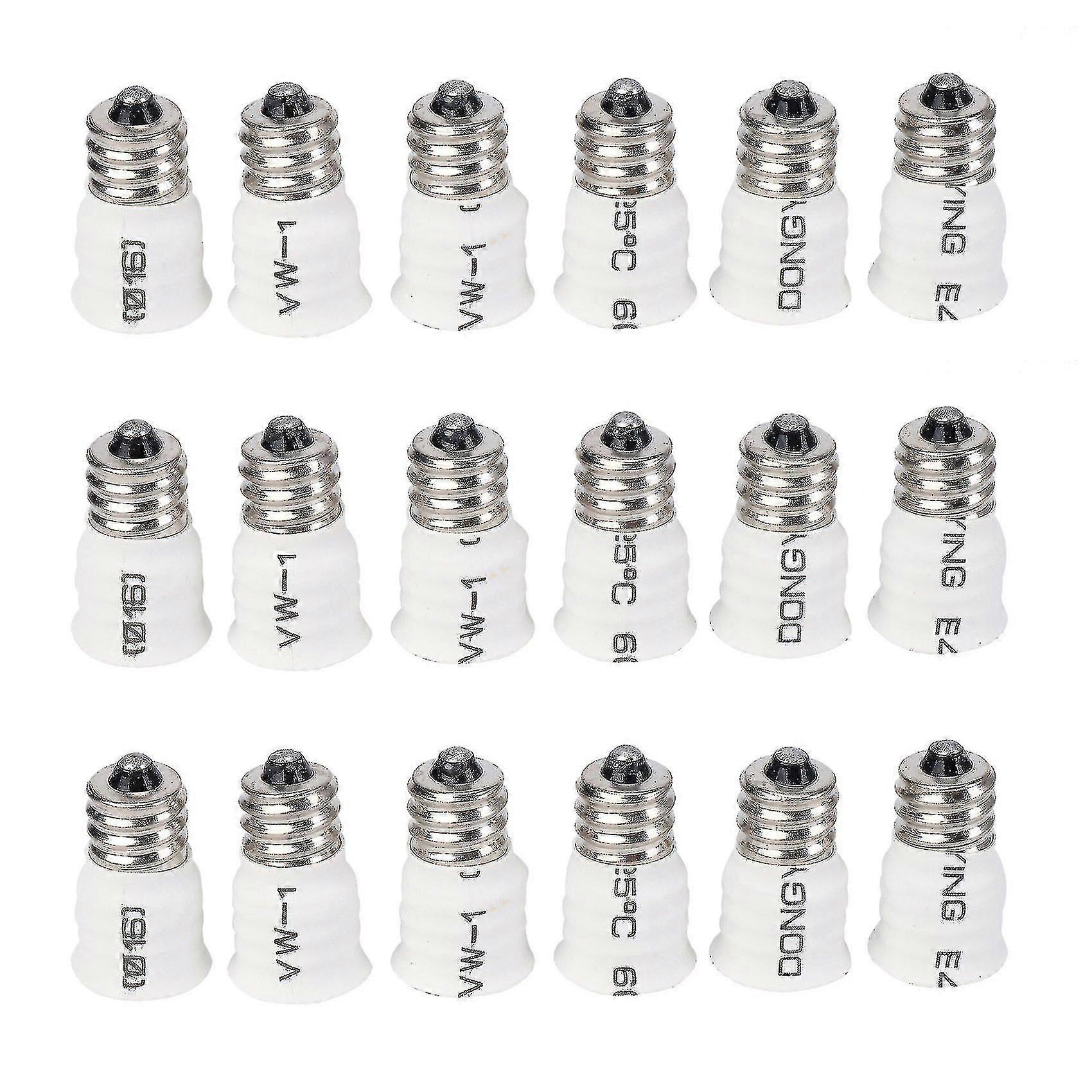 18-Pack E12 to E14 White Bulb Converter Adapter Socket Changer for Lamp Holder