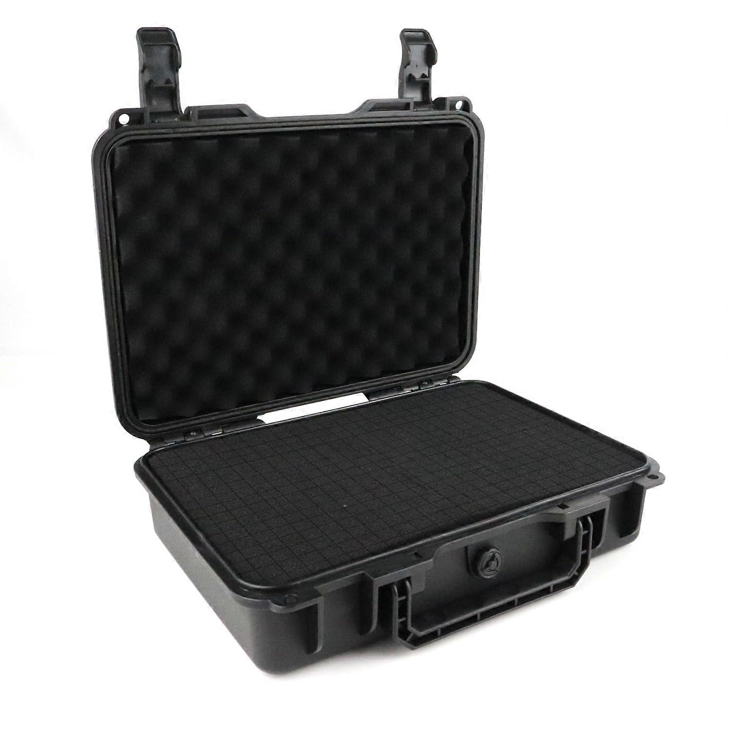 Carrying Hard Case With Pre-Grid Foam Cube Sheet For Jewelry, Watches, Electronics - Black, Small, 8.1 x 7.7 x 2.9 In