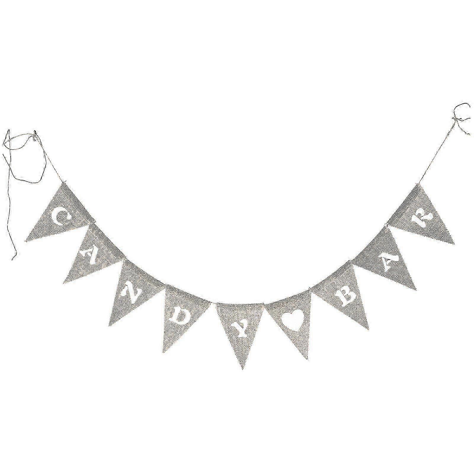 Candy Bar Heart Banner Hessian Pennant Triangle Burlap Banner Triangle Flagi do dekoracji imprez